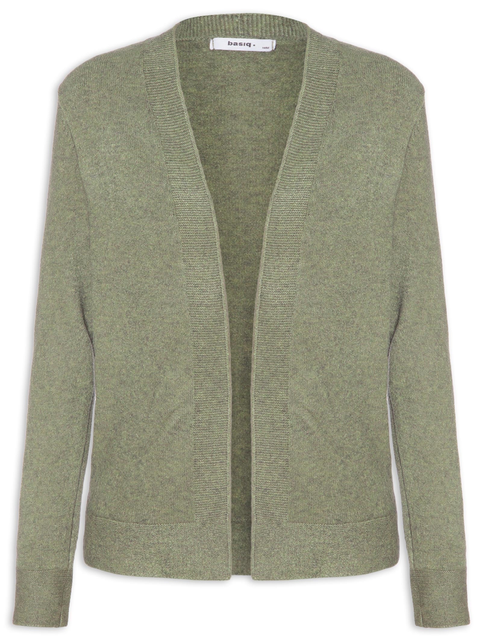 Cardigã Feminino Comfy Em Tricot Verde Basiq
