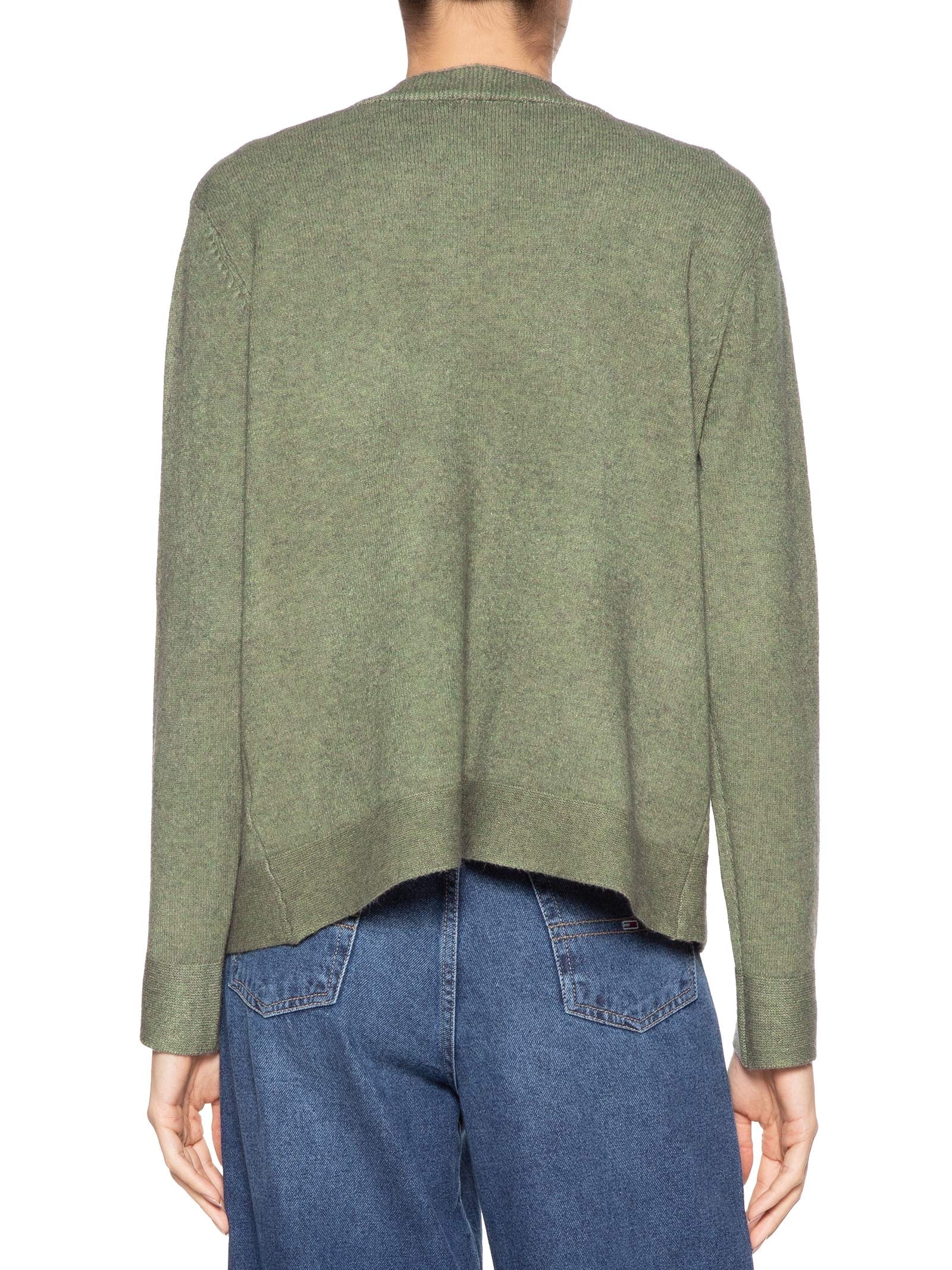 Cardigã Feminino Comfy Em Tricot Verde Basiq