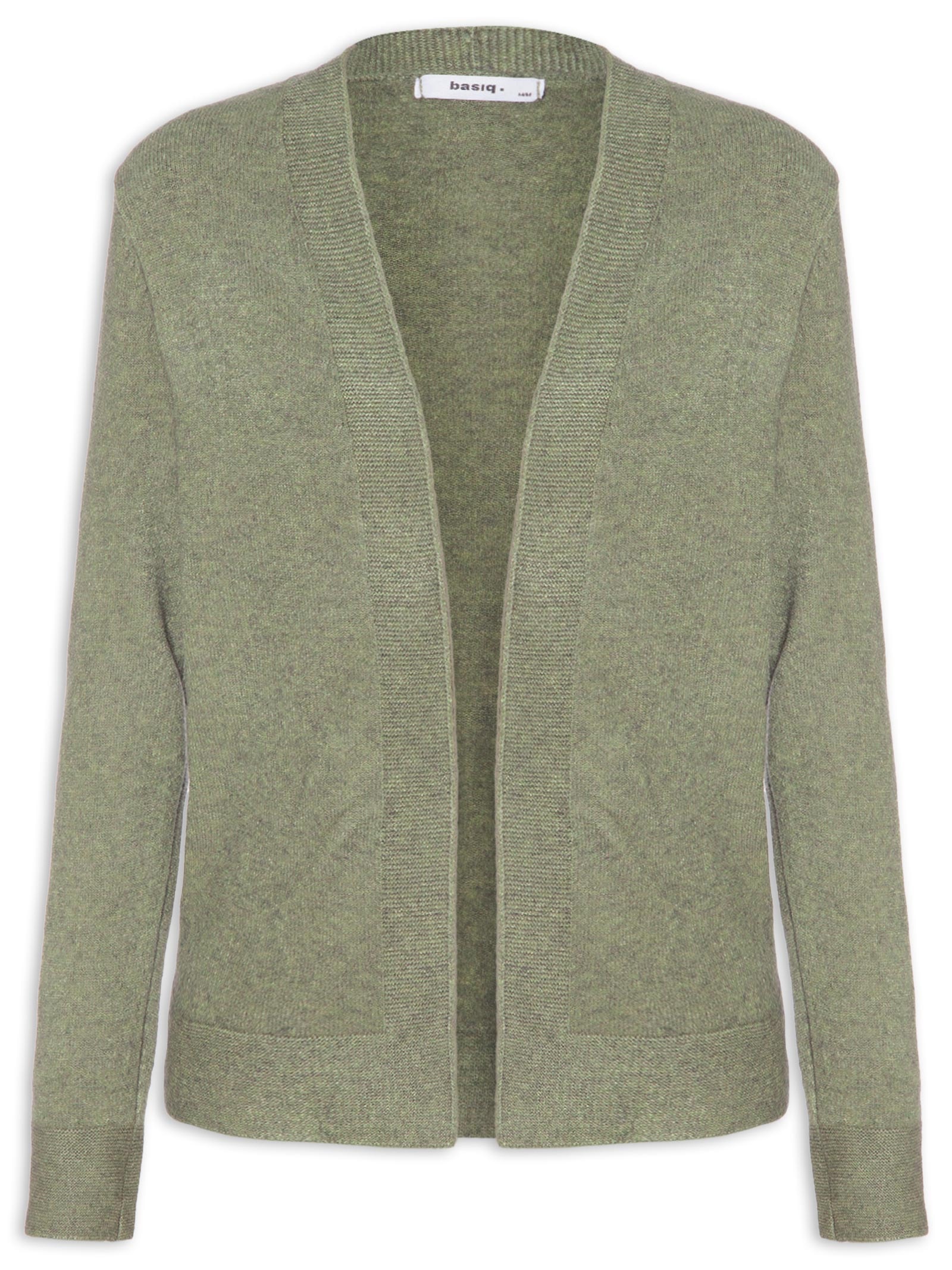 Cardigã Feminino Comfy Em Tricot Verde Basiq
