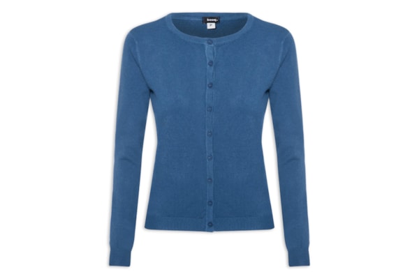 Cardigã Feminino Em Tricot - Azul