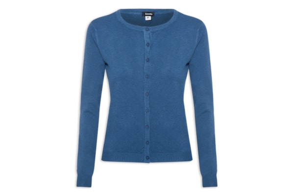 Cardigã Feminino Em Tricot - Azul