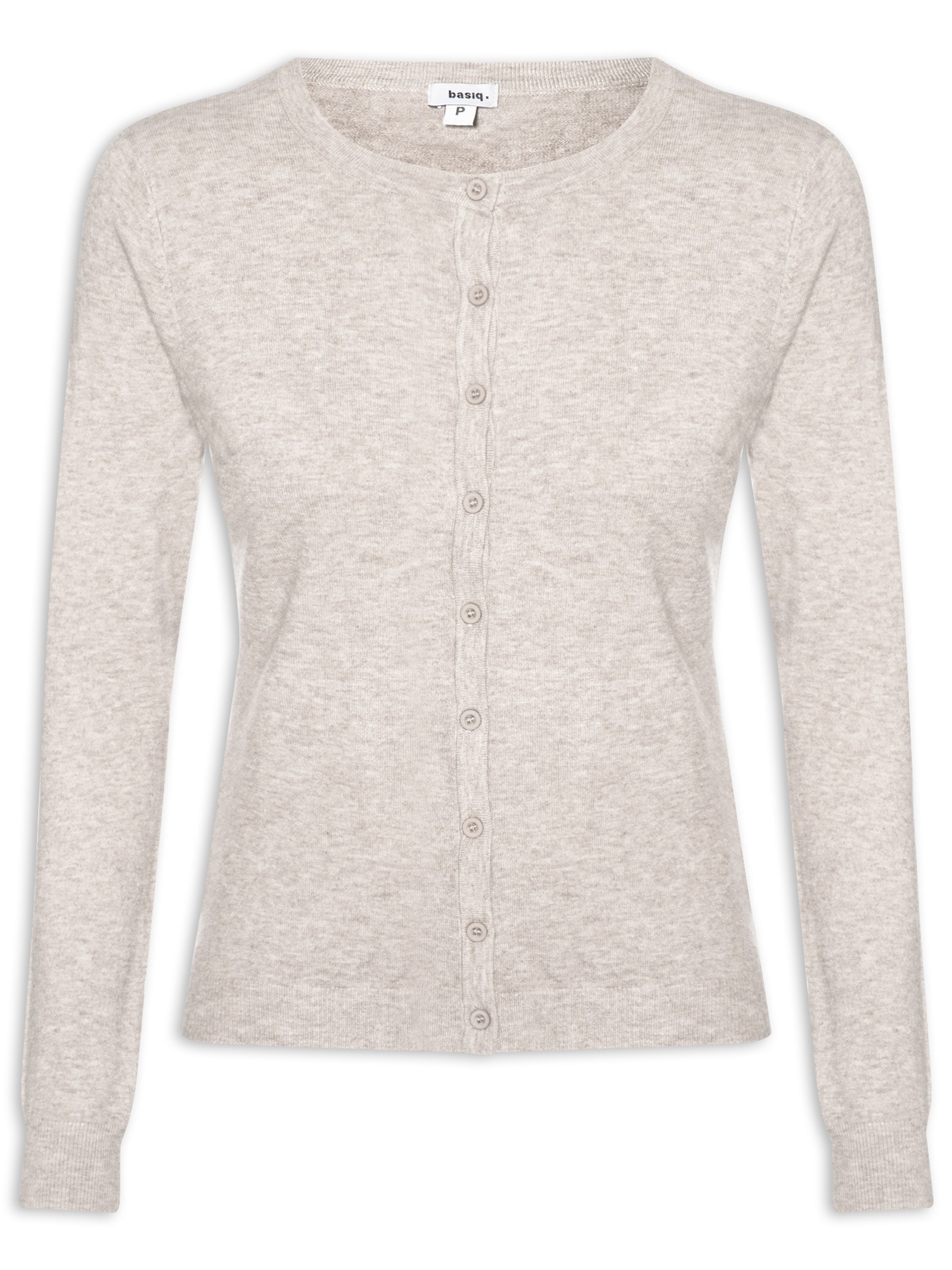 Cardigã Feminino Em Tricot Bege Basiq