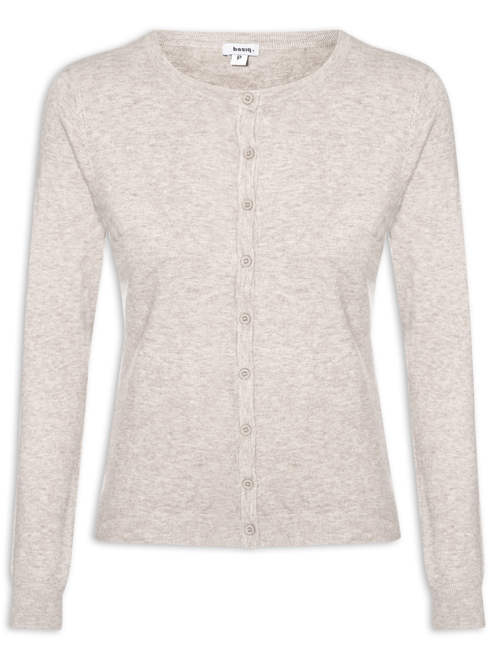 Cardigã Feminino Em Tricot Bege Basiq