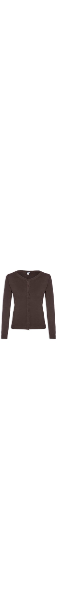 Cardigã Feminino Em Tricot - Marrom