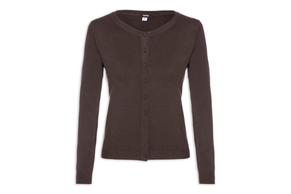 Cardigã Feminino Em Tricot - Marrom