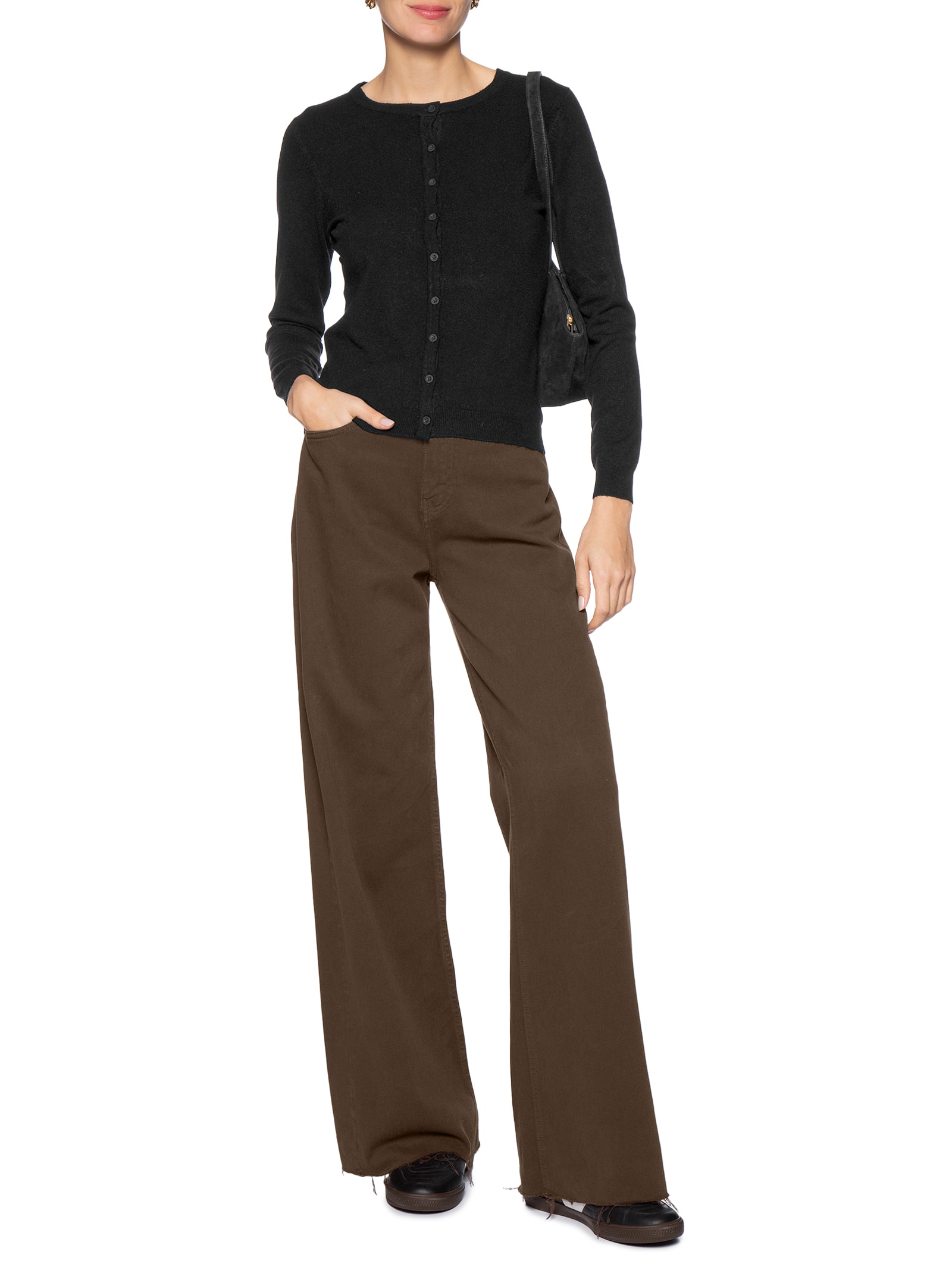 Cardigã Feminino Em Tricot Preto Basiq