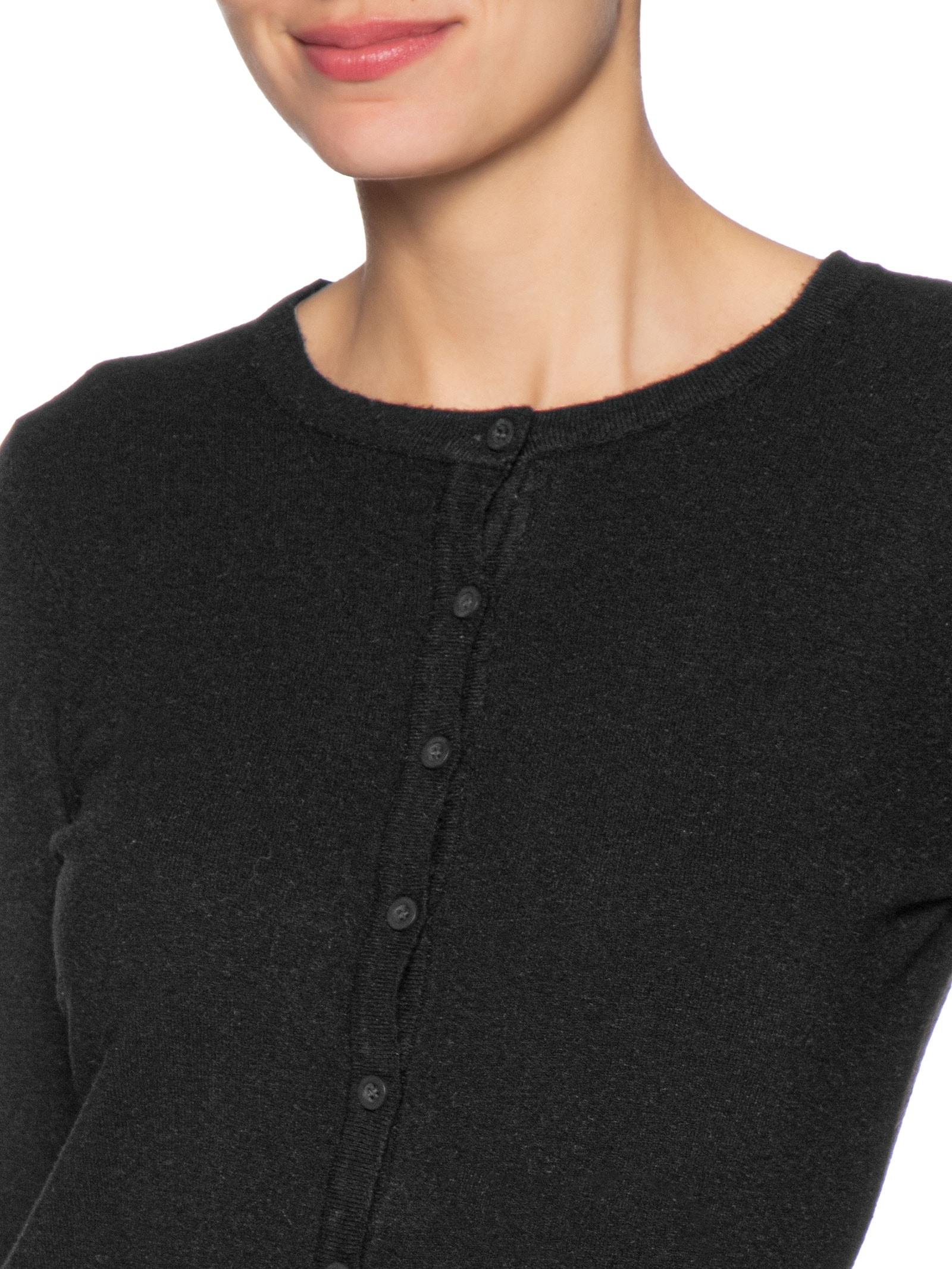 Cardigã Feminino Em Tricot Preto Basiq