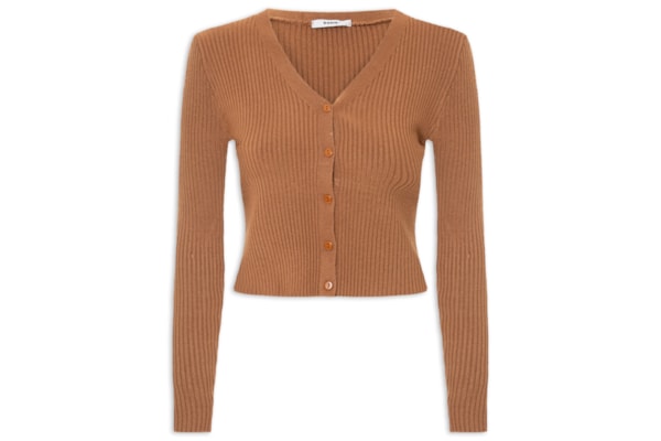 Cardigã Feminino Gola V - Marrom