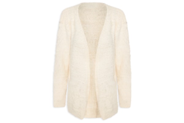 Cardigã Feminino Longo Pelinho - Branco