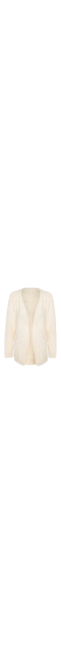 Cardigã Feminino Longo Pelinho - Branco