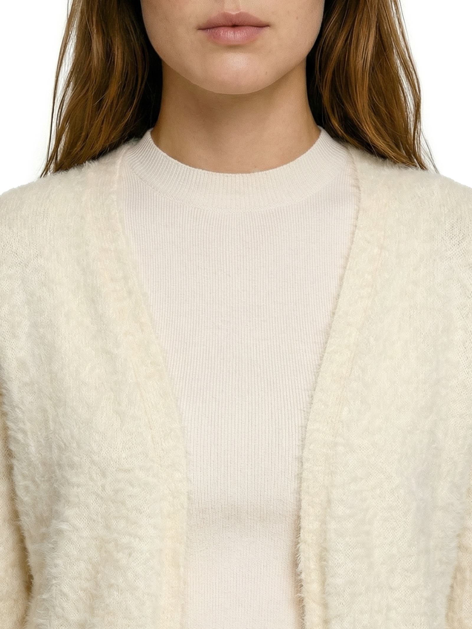 Cardigã Feminino Longo Pelinho Branco Cacay