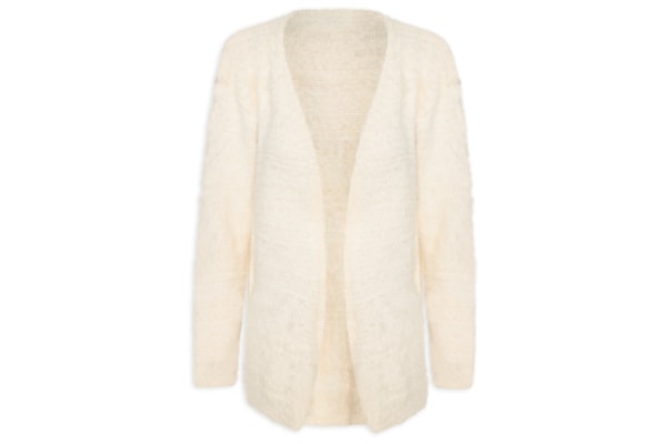 Cardigã Feminino Longo Pelinho - Branco