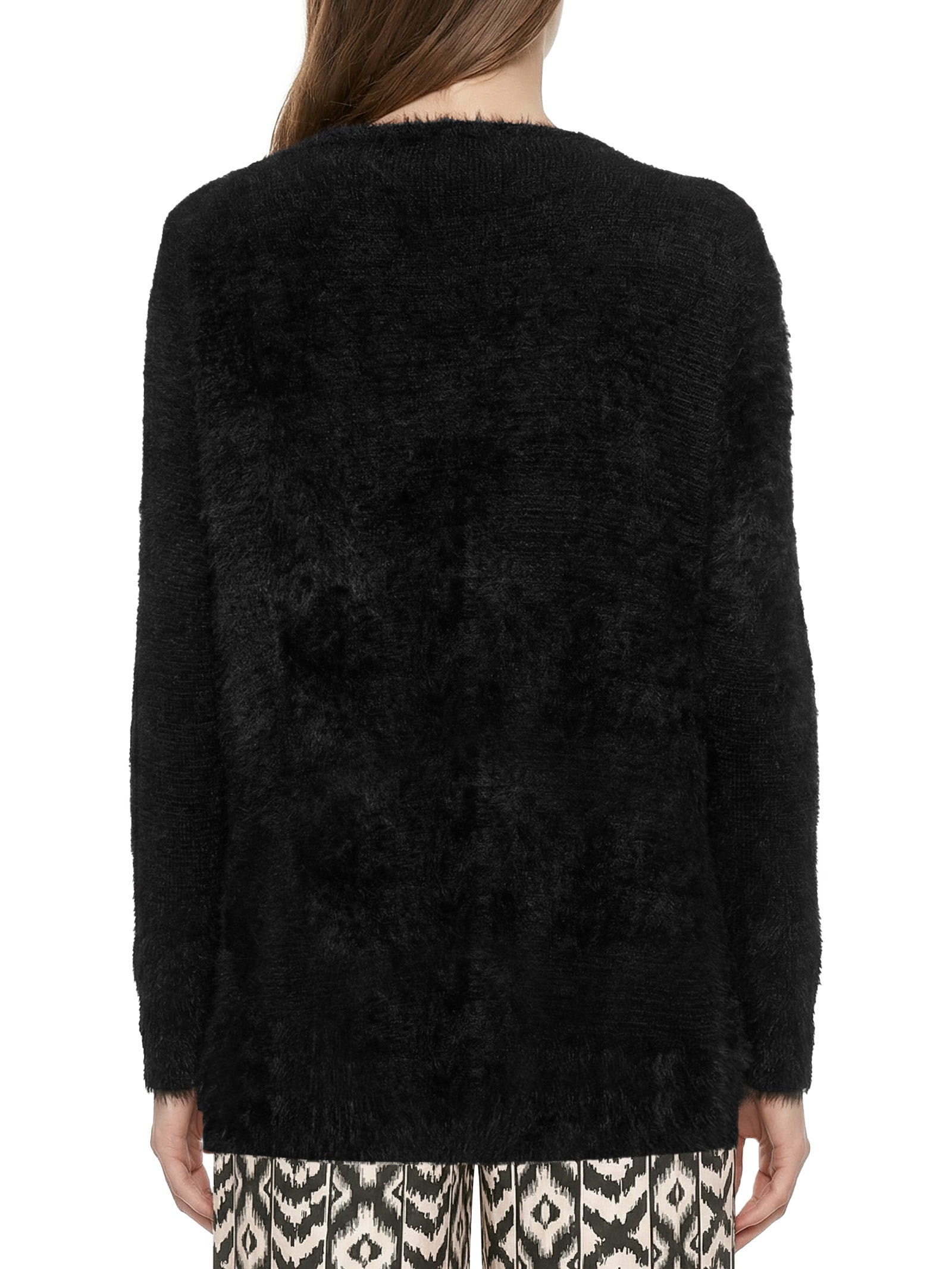 Cardigã Feminino Longo Pelinho Preto Cacay