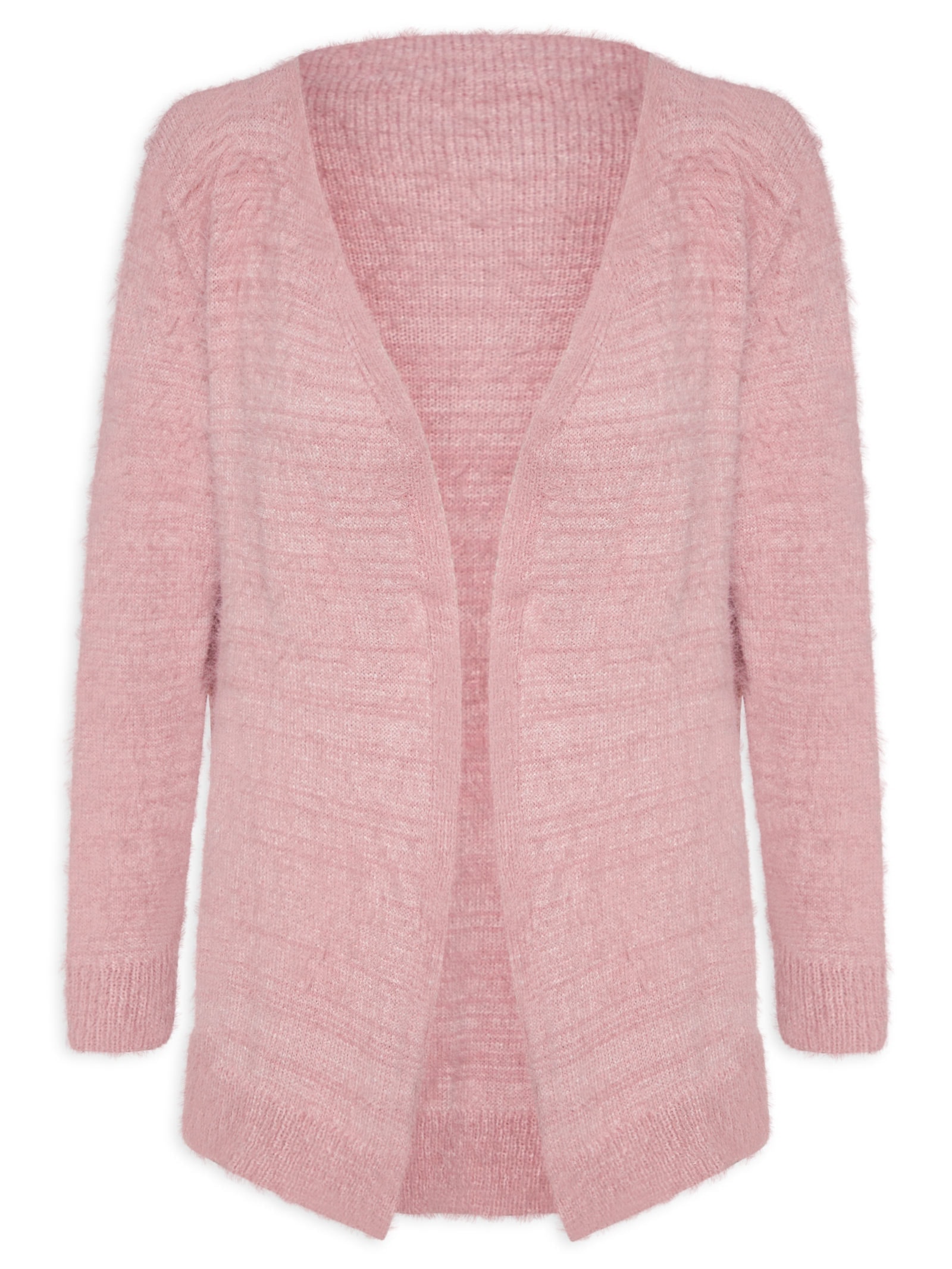 Cardigã Feminino Longo Pelinho Rosa Cacay