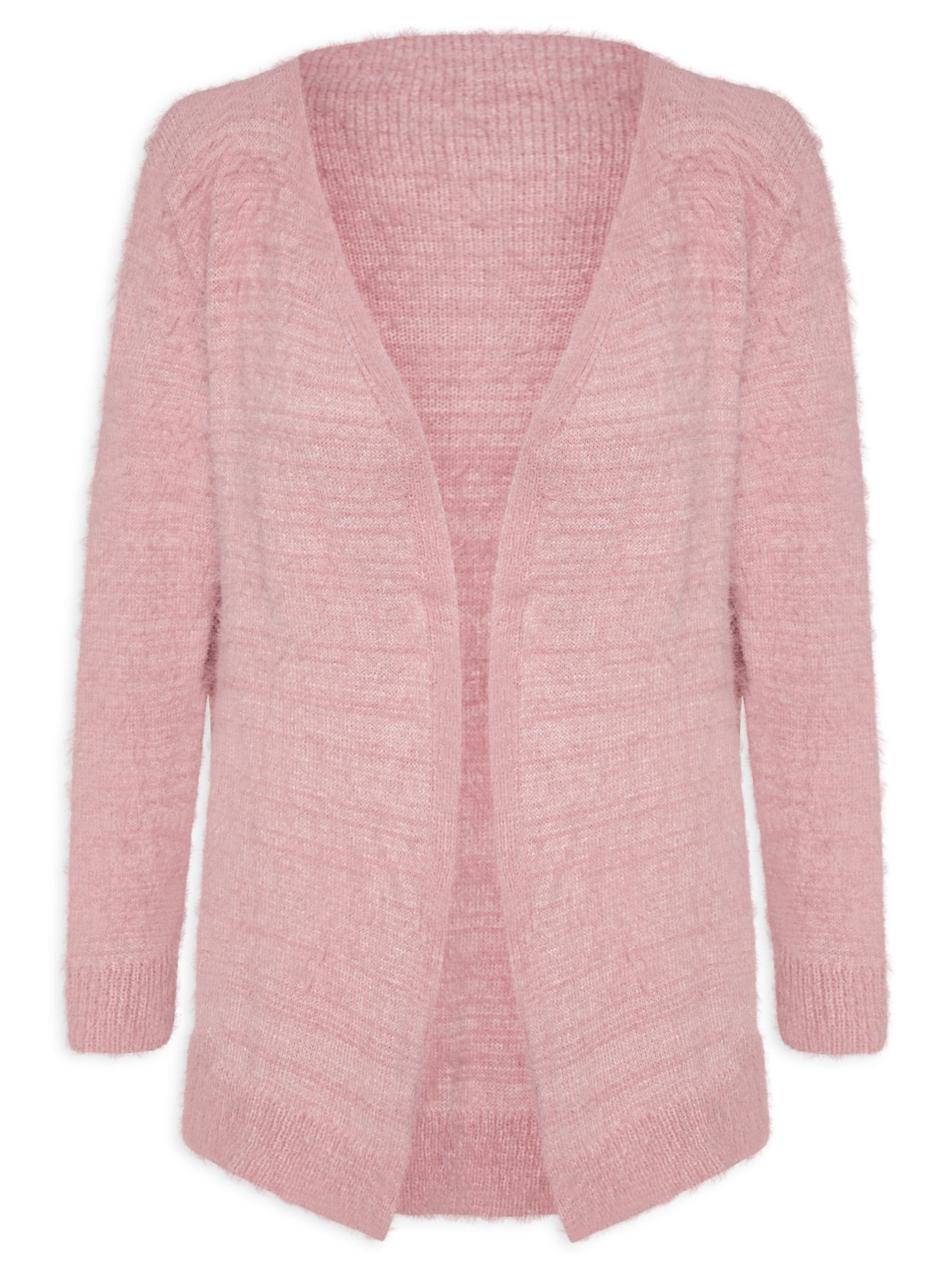 Cardigã Feminino Longo Pelinho Rosa Cacay