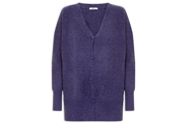 Cardigã Feminino Oversized Texturizado - Azul