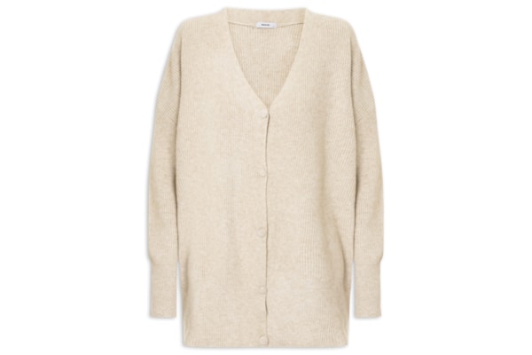 Cardigã Feminino Oversized Texturizado - Bege