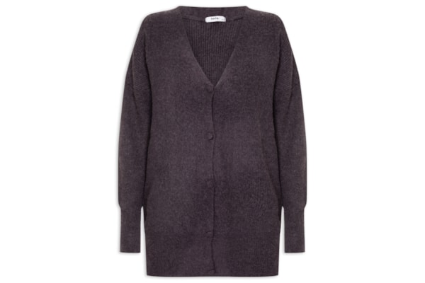 Cardigã Feminino Oversized Texturizado - Cinza