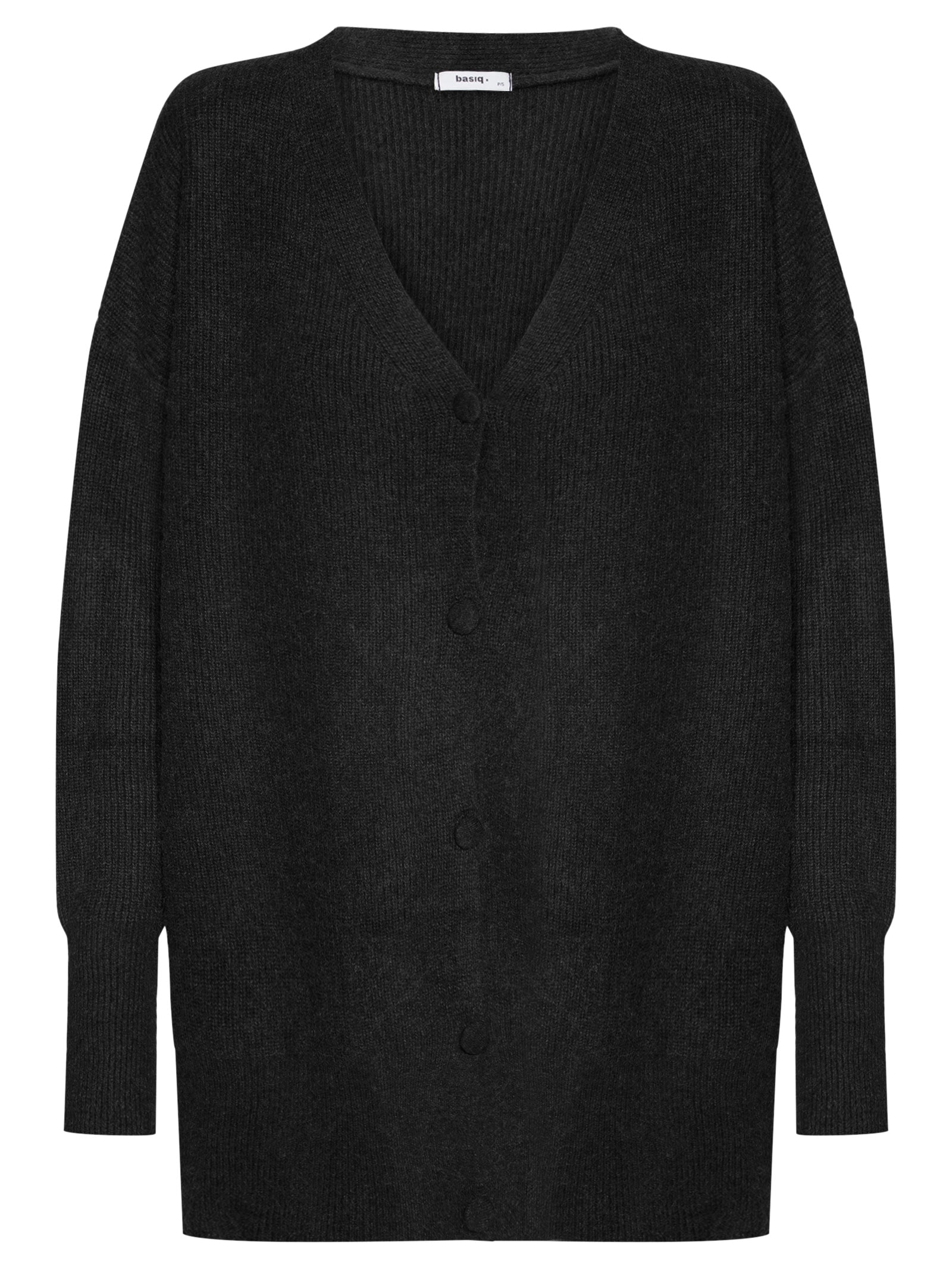 Cardigã Feminino Oversized Texturizado Preto Basiq