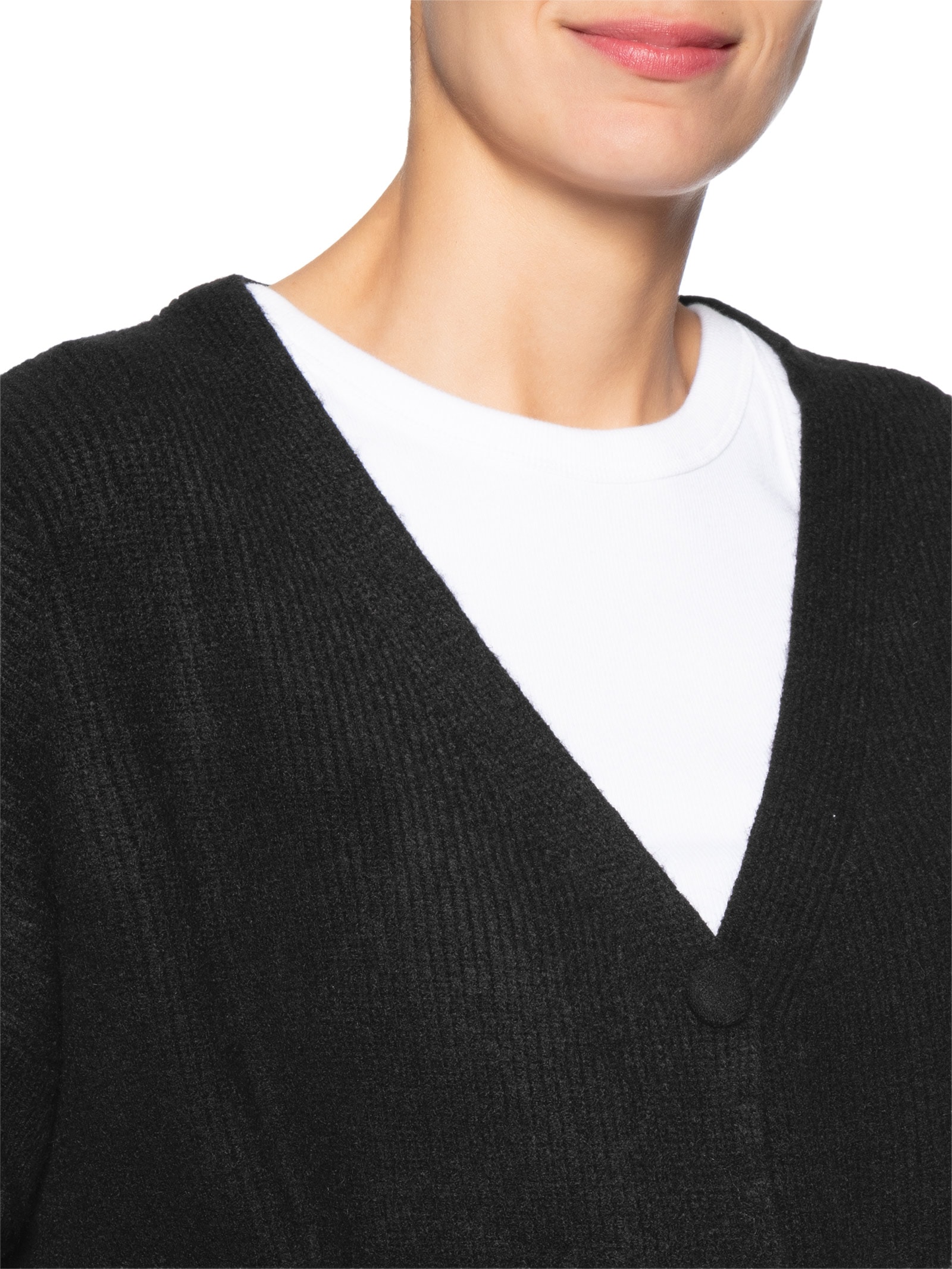 Cardigã Feminino Oversized Texturizado Preto Basiq