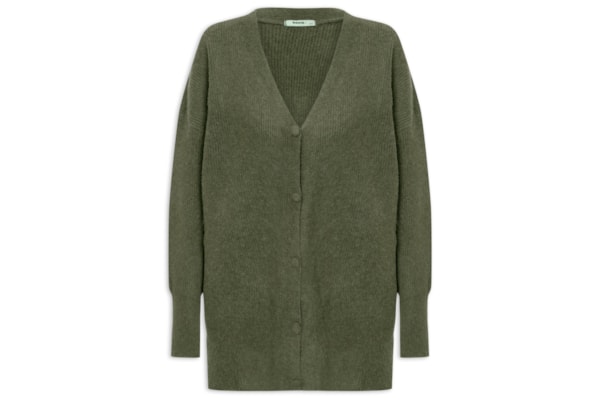 Cardigã Feminino Oversized Texturizado - Verde