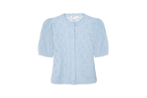 Cardigã Feminino Pauline Pointelle SS Cardi - Azul