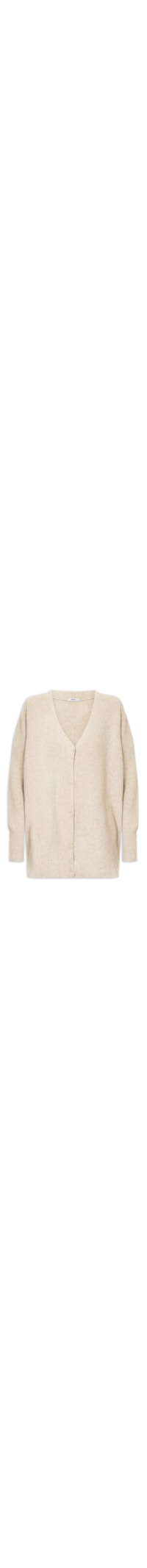 Cardigã Feminino Tricot Oversized Texturizado - Bege