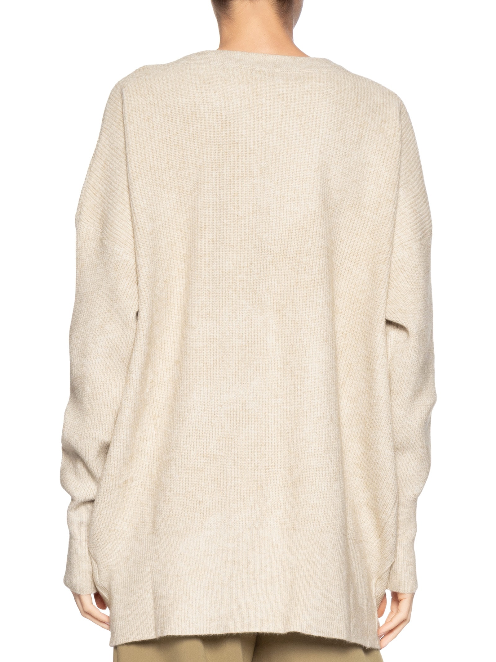 Cardigã Feminino Tricot Oversized Texturizado Bege Basiq
