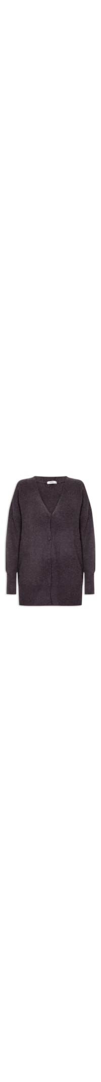 Cardigã Feminino Tricot Oversized Texturizado - Cinza