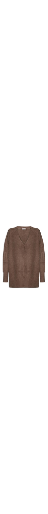 Cardigã Feminino Tricot Oversized Texturizado - Marrom