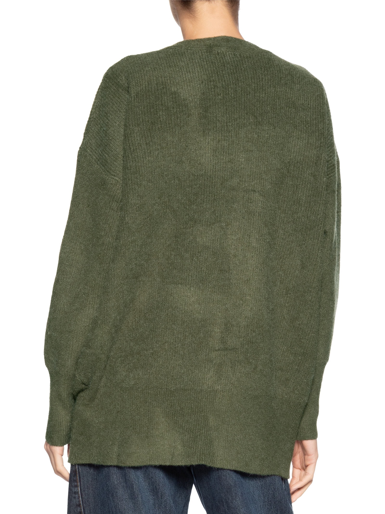 Cardigã Feminino Tricot Oversized Texturizado Verde Basiq