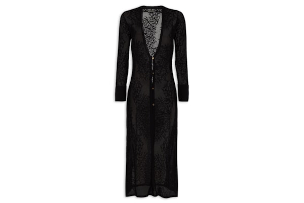 Cardigã Longo  Eiman Tricot - Preto