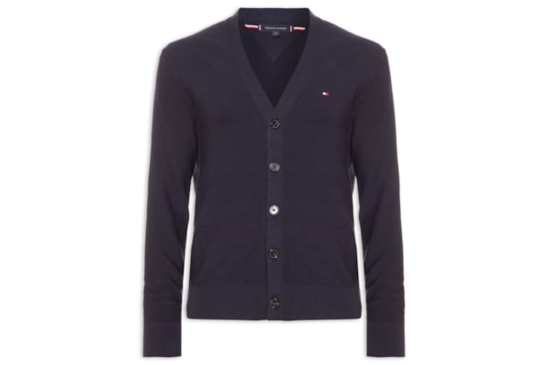 Cardigã Masculino Relaxed Fit Cool Touch - Azul