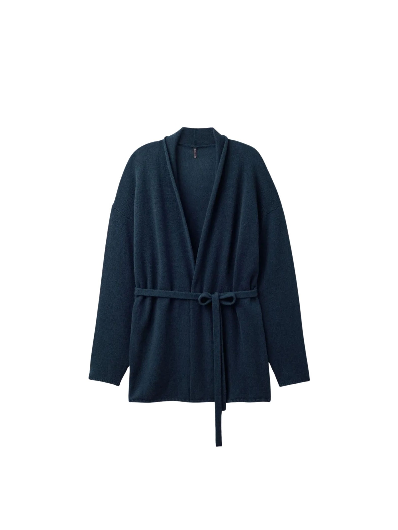 Cardigan Com Cinto 100% Cashmere Azul Intimissimi