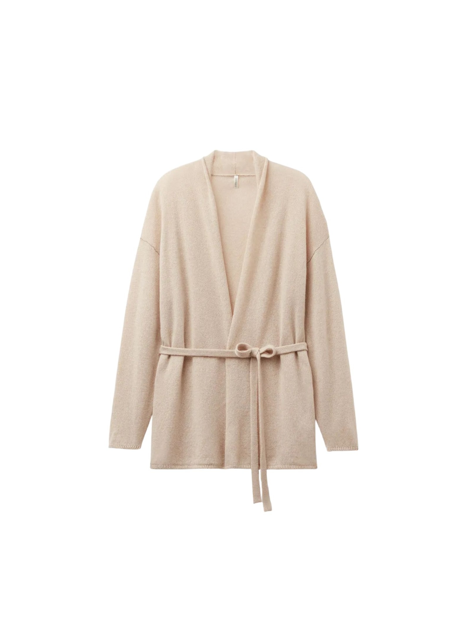 Cardigan Com Cinto 100% Cashmere Bege Intimissimi