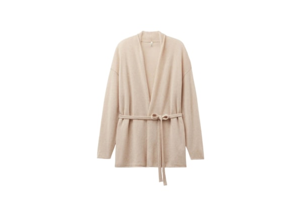 Cardigan Com Cinto 100% Cashmere - Bege