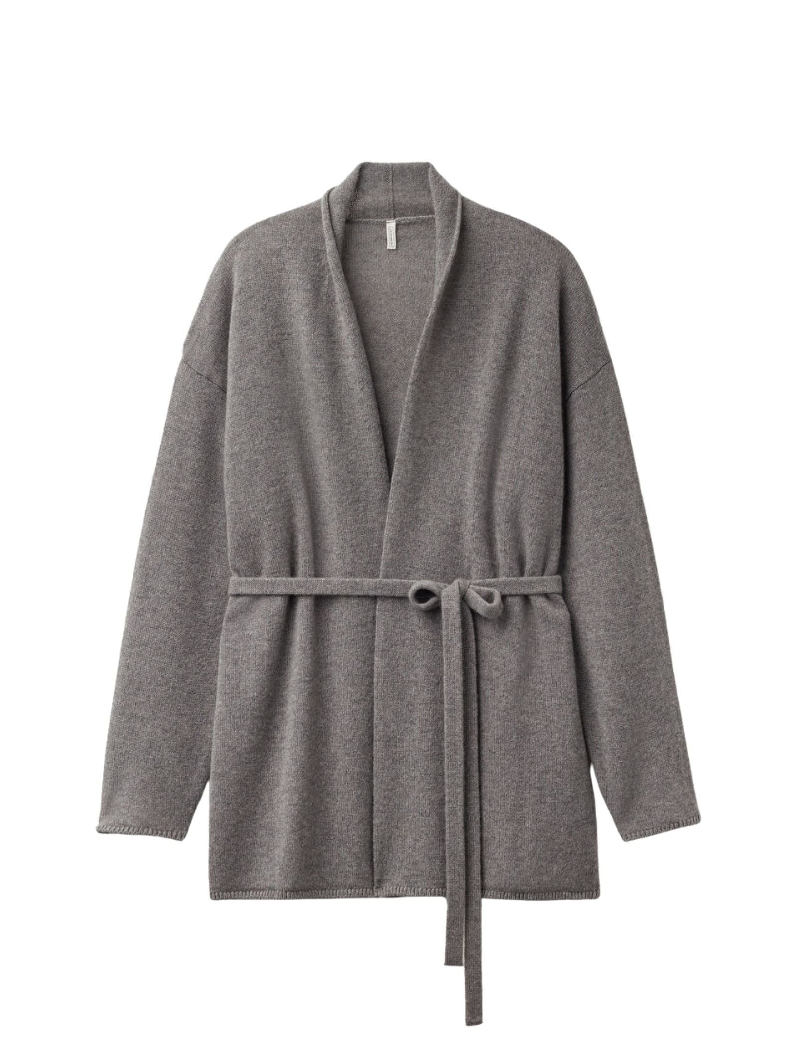 Cardigan Com Cinto 100% Cashmere Cinza Intimissimi