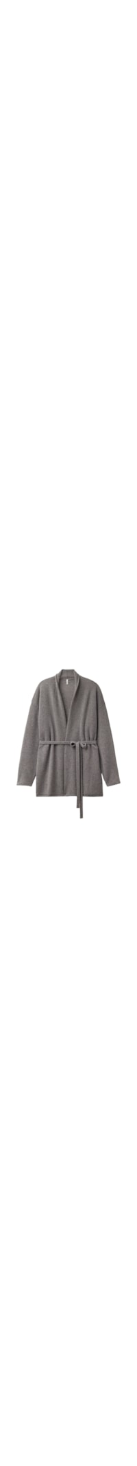 Cardigan Com Cinto 100% Cashmere - Cinza