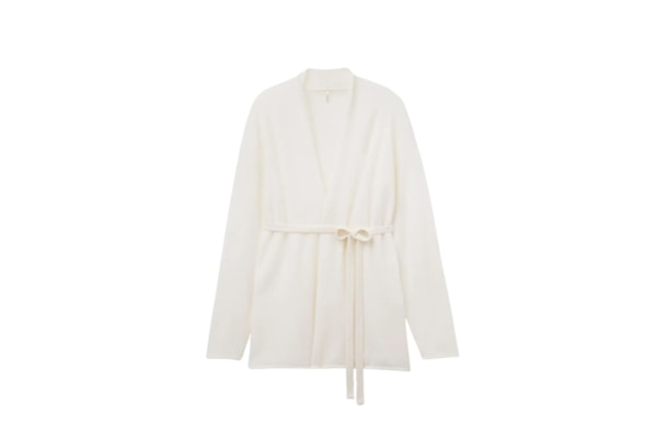 Cardigan Com Cinto 100% Cashmere - Marfim