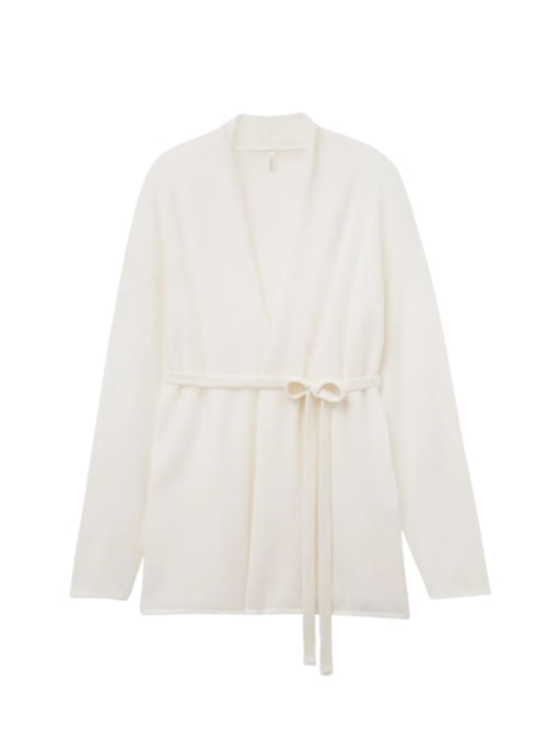 Cardigan Com Cinto 100% Cashmere - Marfim