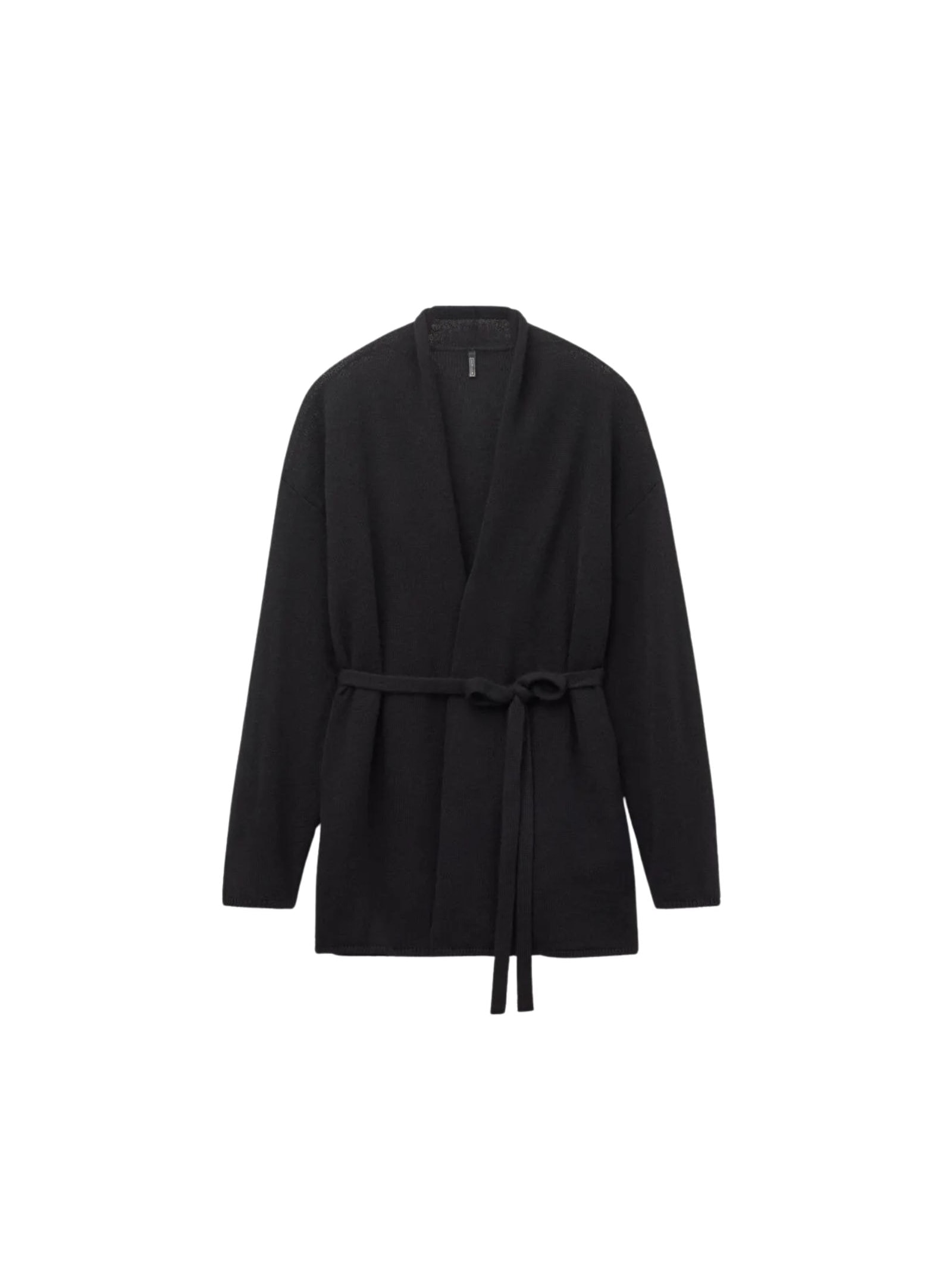 Cardigan Com Cinto 100% Cashmere Preto Intimissimi