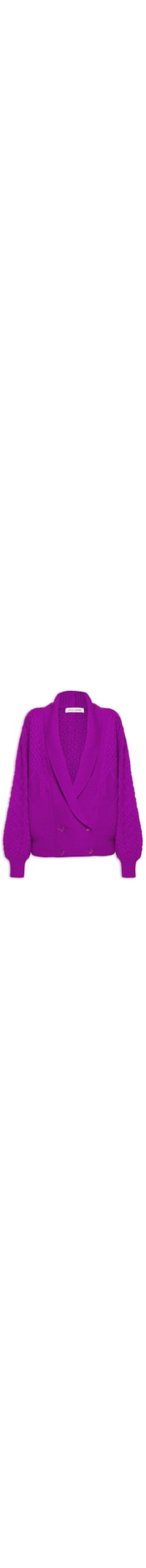 Cardigan De Tricot Texturas - Roxo