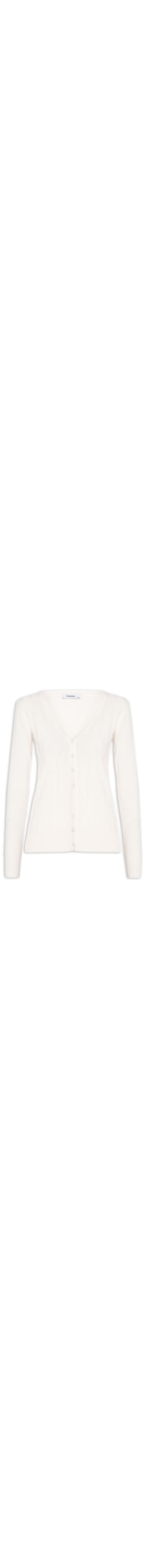 Cardigan Feminino Abotoamento Com Decote Em V - Off White