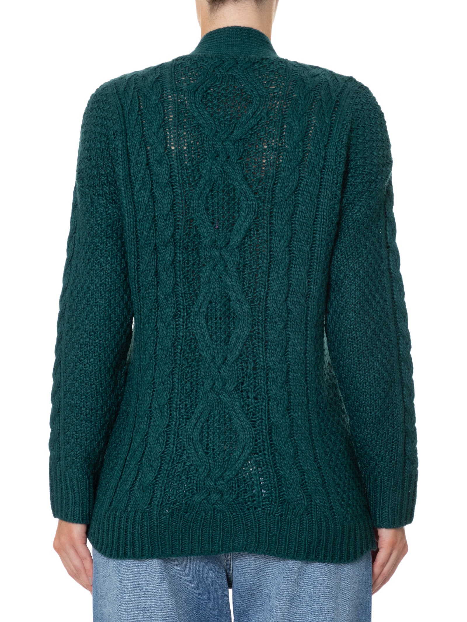 Cardigan Feminino Alongado Com Bolsos Frontais - Basiq - Verde