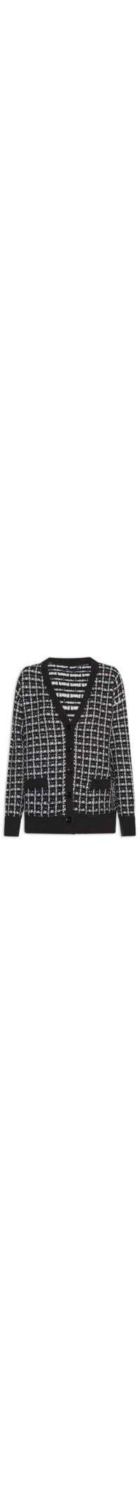 Cardigan Feminino Alongado Com Bolsos - Preto