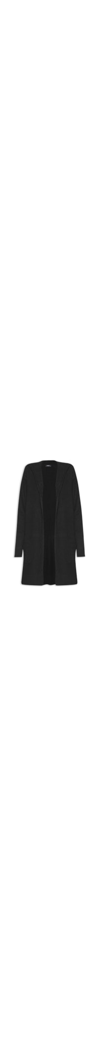 Cardigan Feminino Alongado Com Capuz - Preto