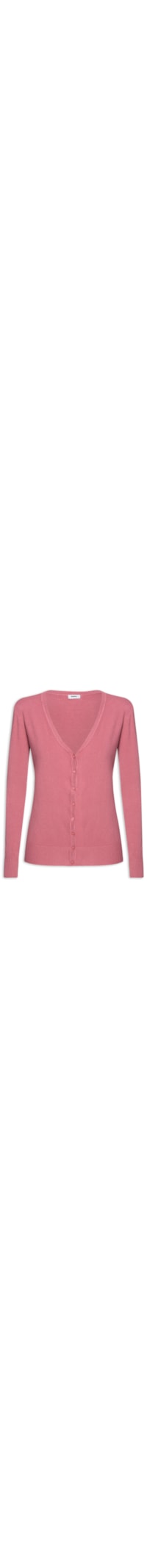 Cardigan Feminino Básico Decote V - Rosa