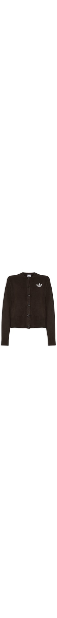Cardigan Feminino Botão Cropped - Marrom