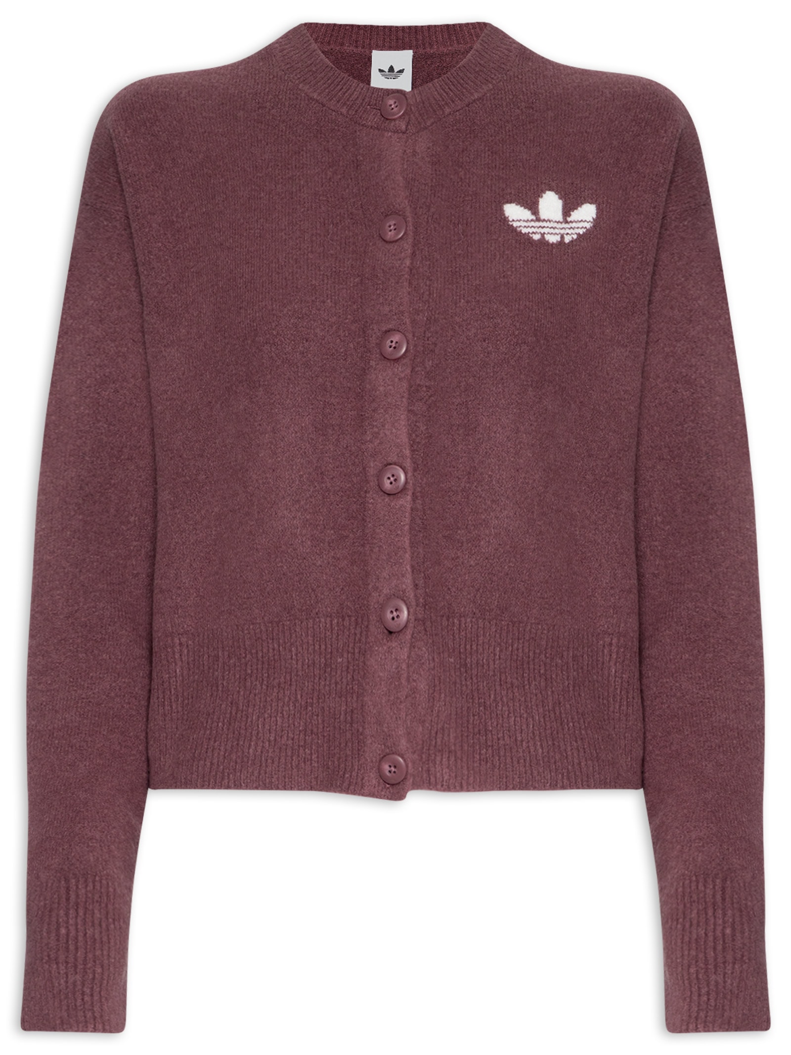 Cardigan Feminino Botão Cropped Rosa Adidas Originals