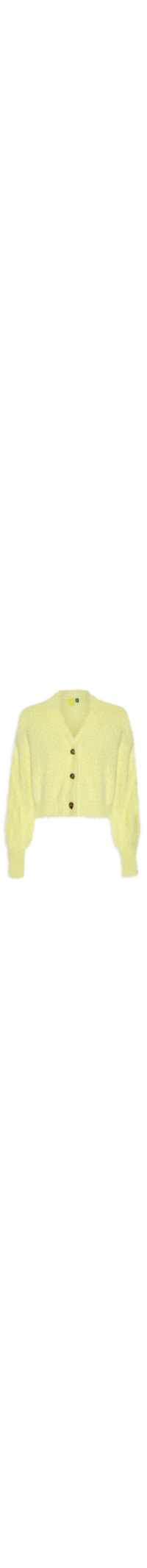 Cardigan Feminino Curto Pelinho - Amarelo